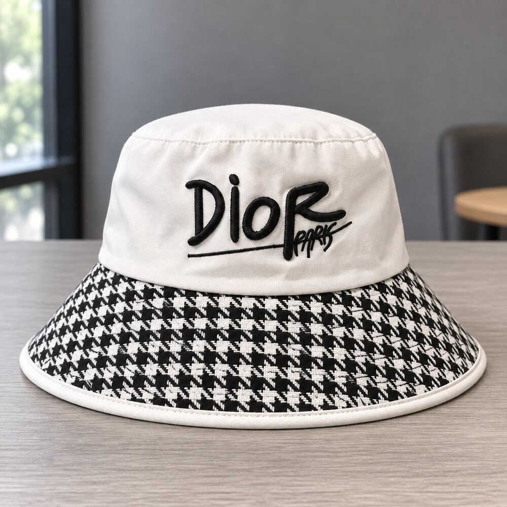 Dior Houndstooth Bucket Hat